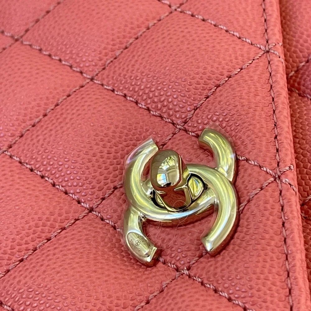 NEW CHANEL 22A Pink Caviar Small/ Old Mini Coco Handle Flap w/ receipt - Picture 7 of 15